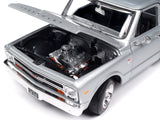 1968 Chevrolet C10 Stepside Pickup Truck Silver Metallic 1/18 Diecast Model by Autoworld