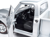 1968 Chevrolet C10 Stepside Pickup Truck Silver Metallic 1/18 Diecast Model by Autoworld