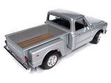 1968 Chevrolet C10 Stepside Pickup Truck Silver Metallic 1/18 Diecast Model by Autoworld