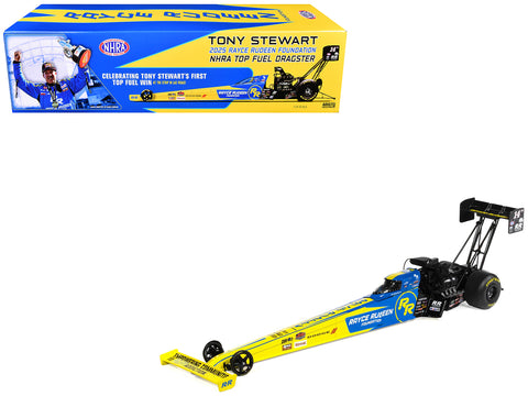 NHRA TFD (Top Fuel Dragster) #14TF Tony Stewart "Rayce Rudeen Foundation" Blue and Yellow (2025) 1/24 Diecast Model by Autoworld