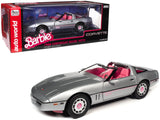 1986 Chevrolet Corvette Convertible Silver Metallic with Pink Interior "Barbie" "Silver Screen Machines" 1/18 Diecast Model Car by Autoworld