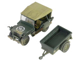 Willys MB Jeep with Trailer Olive Drab (Weathered) with Driver Figure "United States Army" "Mini AFV" Series 1/64 Diecast Model by Forces of Valor