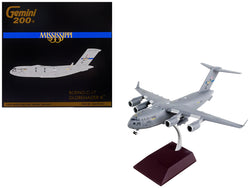 Boeing C-17 Globemaster III Transport Aircraft "Mississippi Air National Guard" United States Air Force "Gemini 200" Series 1/200 Diecast Model Airplane by GeminiJets