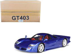 1997 Nissan R390 GT1 "Road Car" Blue Metallic with Red Interior 1/18 Model Car by GT Spirit
