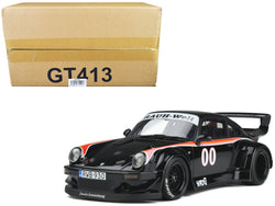 2019 Porsche 930 RWB Bodykit #00 "Yaju" Black with Stripes 1/18 Model Car by GT Spirit