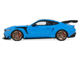 2024 Ford Mustang GTD Grabber Blue with Black Top 1/18 Model Car by GT Spirit