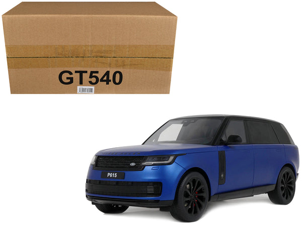 2024 Range Rover P615 SV Blue Metallic with Black Top 1/18 Model by GT Spirit