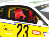 2021 Nissan Silvia (S15) LB-Super Silhouette RHD (Right Hand Drive) #23 White with Yellow Stripes 1/18 Model Car by GT Spirit