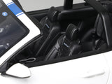 2025 Shelby Mustang Supersnake Convertible White with Blue Stripes 1/18 Model Car by GT Spirit