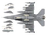 Lockheed F-16D Fighting Falcon Fighter Aircraft "6831 Block 70" (2025) Republic of China Air Force "Air Power Series" 1/72 Diecast Model by Hobby Master