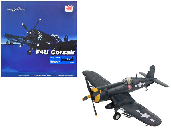 Vought F4U-4 Corsair Aircraft "White 13 Capt. Kenneth Walsh VMF-222 Okinawa" (1945) United States Marine Corps "Air Power Series" 1/48 Diecast Model by Hobby Master