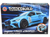 Jaguar I-Pace eTrophy Blue Snap Together Painted Plastic Model Car Kit by Airfix Quickbuild