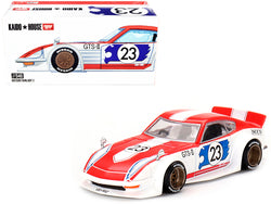 Nissan Fairlady Z RHD (Right Hand Drive) #23 "Kaido GT Omori Works" White and Red with Graphics (Designed by Jun Imai) "Kaido House" Special 1/64 Diecast Model Car by True Scale Miniatures