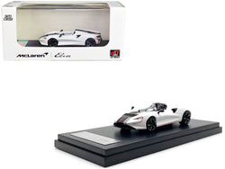 McLaren Elva Convertible White with Carbon and Red Stripes 1/64 Diecast Model Car by LCD Models