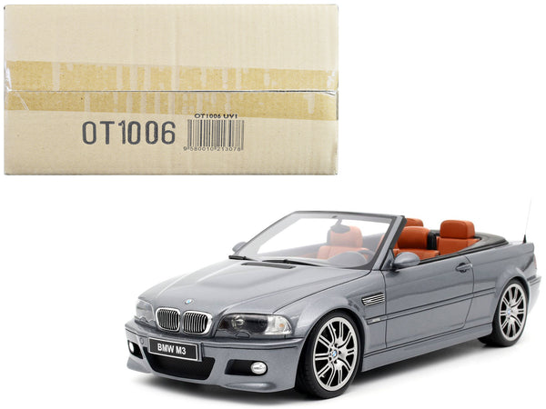 2004 BMW E46 M3 Convertible Silver Gray Metallic Limited Edition to 2000 pieces Worldwide 1/18 Model Car by Otto Mobile