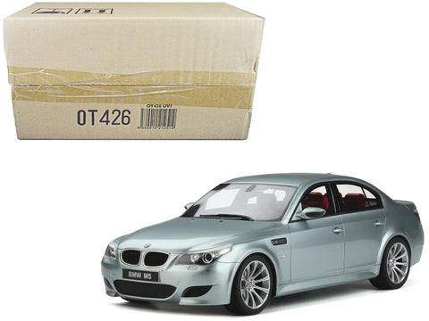 2008 BMW M5 E60 Phase 2 Silverstone Gray Metallic with Red Interior Limited  Edition to 4000 pieces Worldwide 1/18 Model Car by Otto Mobile