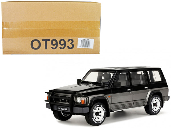 1992 Nissan Patrol GR Y60 Black and Graphite Gray Limited Edition to 3000 pieces Worldwide 1/18 Model Car by Otto Mobile