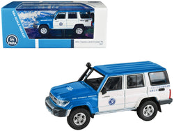2014 Toyota Land Cruiser 76 RHD (Right Hand Drive) Blue and White "Japan Automobile Federation" 1/64 Diecast Model by Paragon Models