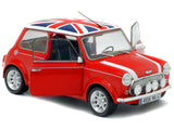 Mini Cooper 1.3i Sport Pack Red with White Stripes and UK Flag on Top 1/18 Diecast Model Car by Solido