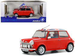 Mini Cooper 1.3i Sport Pack Red with White Stripes and UK Flag on Top 1/18 Diecast Model Car by Solido