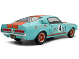 1967 Shelby GT500 #4 "Gulf Racing Tribute" Light Blue with Orange Stripes 1/18 Diecast Model Car by Solido