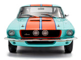 1967 Shelby GT500 #4 "Gulf Racing Tribute" Light Blue with Orange Stripes 1/18 Diecast Model Car by Solido