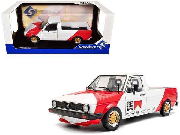 1983 Volkswagen Caddy MK 1 Pickup Truck "Red Cowboy Racing Tribute" White and Red 1/18 Diecast Model by Solido