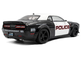 2023 Dodge Challenger Demon "Police" Black and White 1/18 Diecast Model Car by Solido