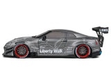 2020 Nissan GT-R (R35) RHD (Right Hand Drive) with Liberty Walk 2.0 Body Kit Dark Silver "Catalogue Design" 1/18 Diecast Model Car by Solido