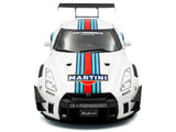2024 Nissan GT-R (R35) RHD (Right Hand Drive) with Liberty Walk 2.0 Body Kit "Martini Racing" White with Stripes 1/18 Diecast Model Car by Solido