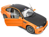 2000 BMW E46 M3 "Solido Works" Orange Metallic with Matt Black Hood and Carbon Top 1/18 Diecast Model Car by Solido
