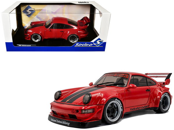 2024 RWB Bodykit (Porsche) "Taikano Kaishin" Red with Black Stripes 1/18 Diecast Model Car by Solido