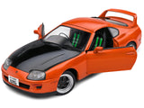 1993 Toyota Supra MK4 (A80) RHD (Right Hand Drive) Orange Metallic with Black Hood 1/18 Diecast Model Car by Solido