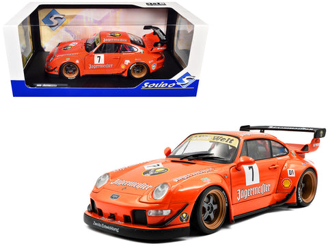 2020 RWB Bodykit (Porsche) #7 "Jagermeister" Orange with Graphics 1/18 Diecast Model Car by Solido