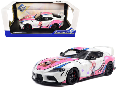 2024 Toyota GR Supra "Itasha" White with Graphics "StreetFighters" 1/18 Diecast Model Car by Solido