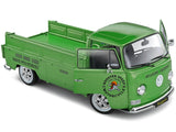 1968 Volkswagen T2 Pickup Truck Green Metallic "Rooster Speed Motorcycle" 1/18 Diecast Model by Solido