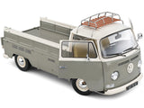 1968 Volkswagen T2 Pickup Truck Gray and White with Roof rack 1/18 Diecast Model by Solido