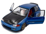 1991 Honda Civic (EG6) RHD (Right Hand Drive) "NAR" Cobalt Blue Metallic with Carbon Hood 1/18 Diecast Model Car by Solido
