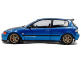 1991 Honda Civic (EG6) RHD (Right Hand Drive) "NAR" Cobalt Blue Metallic with Carbon Hood 1/18 Diecast Model Car by Solido
