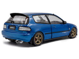 1991 Honda Civic (EG6) RHD (Right Hand Drive) "NAR" Cobalt Blue Metallic with Carbon Hood 1/18 Diecast Model Car by Solido