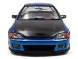 1991 Honda Civic (EG6) RHD (Right Hand Drive) "NAR" Cobalt Blue Metallic with Carbon Hood 1/18 Diecast Model Car by Solido