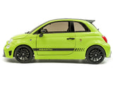 2023 Fiat F595 Abarth Verde Adrenalina Green with Black Top and Stripes 1/18 Diecast Model Car by Solido