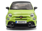 2023 Fiat F595 Abarth Verde Adrenalina Green with Black Top and Stripes 1/18 Diecast Model Car by Solido