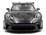 2024 Porsche 911 GT3 RS Weissach Package Viola Purple Metallic with Carbon Hood Stripes and Top 1/18 Diecast Model Car by Solido