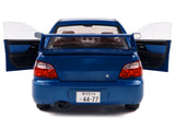 2003 Subaru Impreza WRX STI RHD (Right Hand Drive) Sonic Blue Metallic with Gold Wheels 1/18 Diecast Model Car by Solido