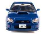 2003 Subaru Impreza WRX STI RHD (Right Hand Drive) Sonic Blue Metallic with Gold Wheels 1/18 Diecast Model Car by Solido