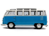 1962 Volkswagen T1 Samba Bus Baby Blue and White 1/18 Diecast Model by Solido