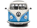 1962 Volkswagen T1 Samba Bus Baby Blue and White 1/18 Diecast Model by Solido