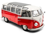 1962 Volkswagen T1 Samba Bus Red and White 1/18 Diecast Model by Solido
