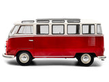 1962 Volkswagen T1 Samba Bus Red and White 1/18 Diecast Model by Solido